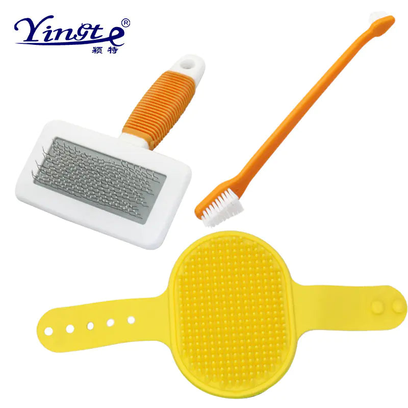 Pet Grooming Travel Set with Brushes and Nail Clipper