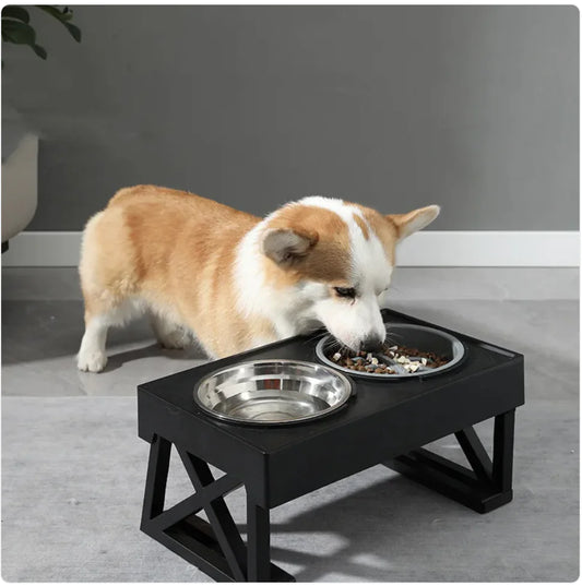 Adjustable Elevated Slow-Feed Dog Bowl