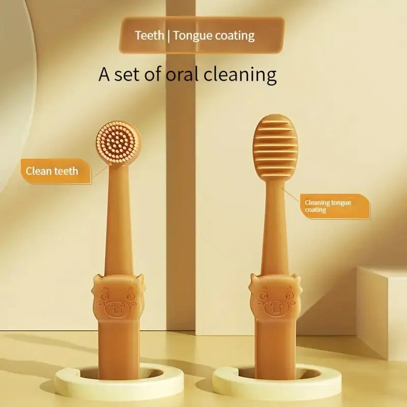 Cat and Dog Finger Toothbrush Set