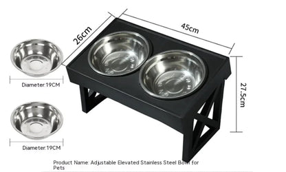 Adjustable Elevated Slow-Feed Dog Bowl