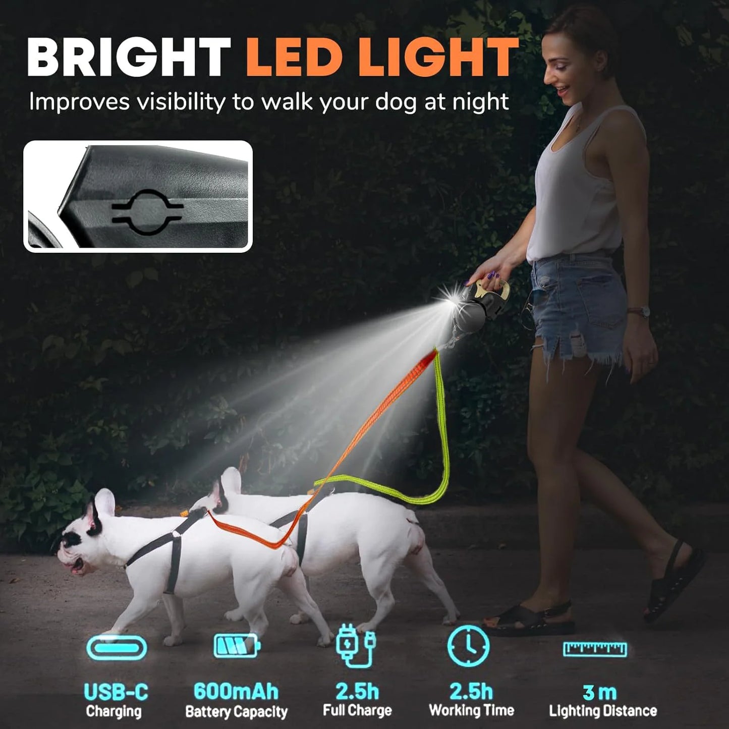 Retractable Dual Dog Leash
